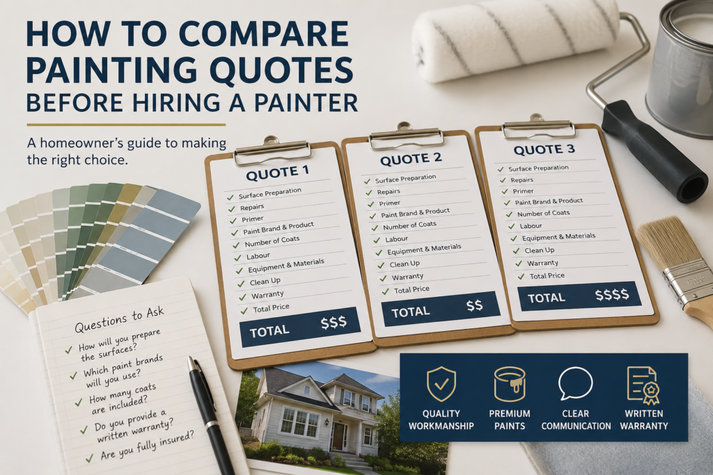 How to compare painting quotes before hiring a painter with professional painting quote checklist