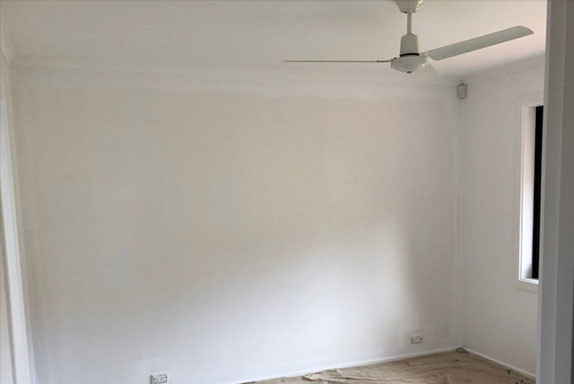 Water-damaged ceiling repaired and repainted, Ocean Grove property