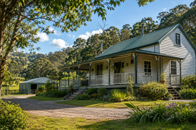 Rural weatherboard home painting in Pennyroyal VIC