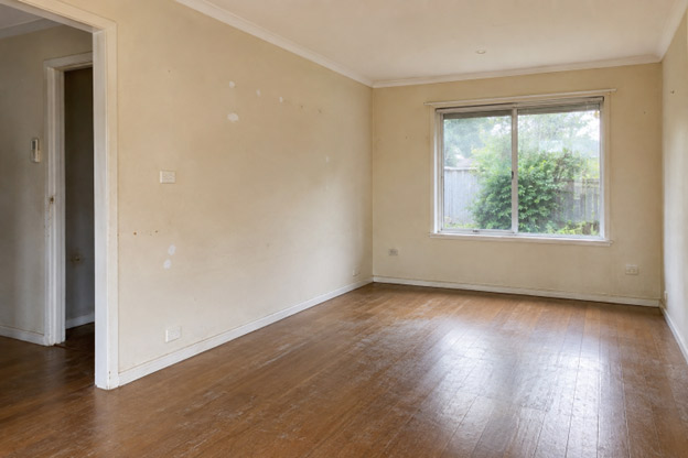 Before interior house painting in Drysdale showing marked walls and previous repairs